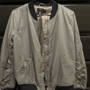 F21 Grey and black bomber jacket size M